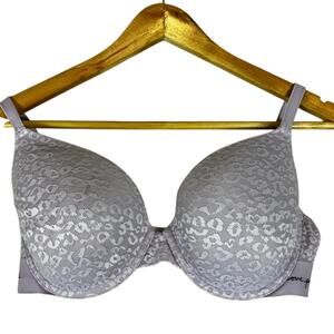 Victoria’s Secret Wear Everywhere Push Up Bra 36D Purple Leopard Print Sexy